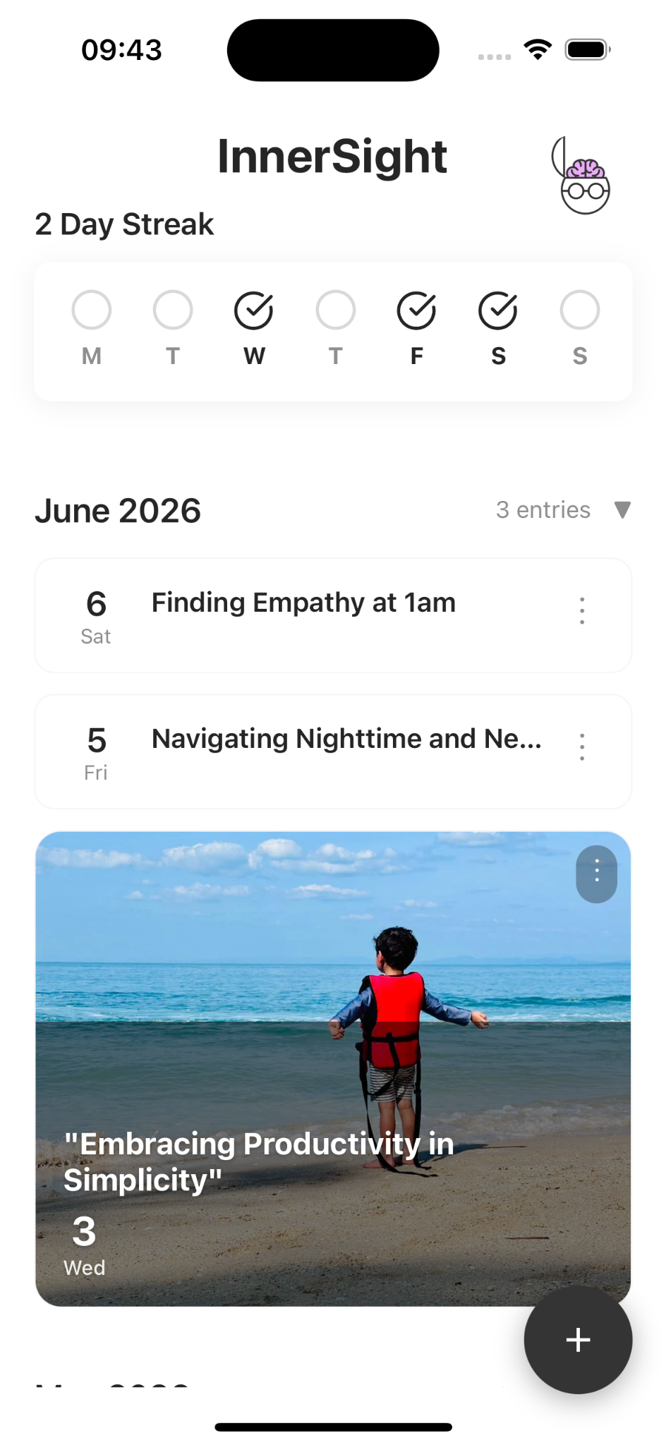 InnerSight home screen